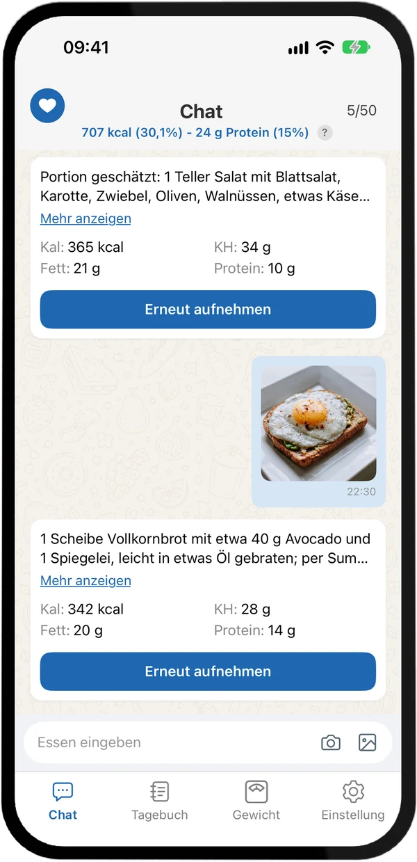 Kalorien tracken, so einfach wie chatten