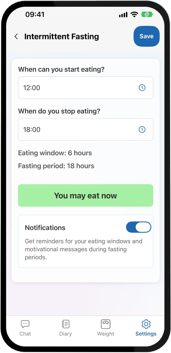 Fasting with reminders
